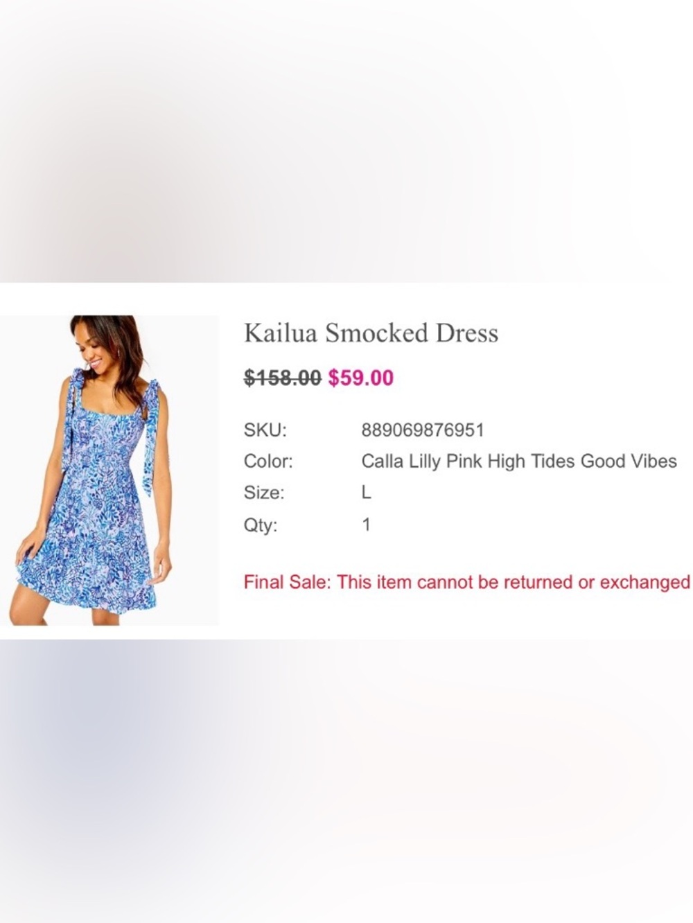 Lilly pultizer smocked dress